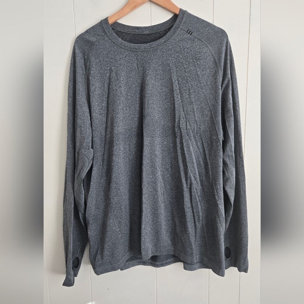 Lululemon Men's Long Sleeve Vent Tech Performance Athletic T-Shirt Gray-XXL